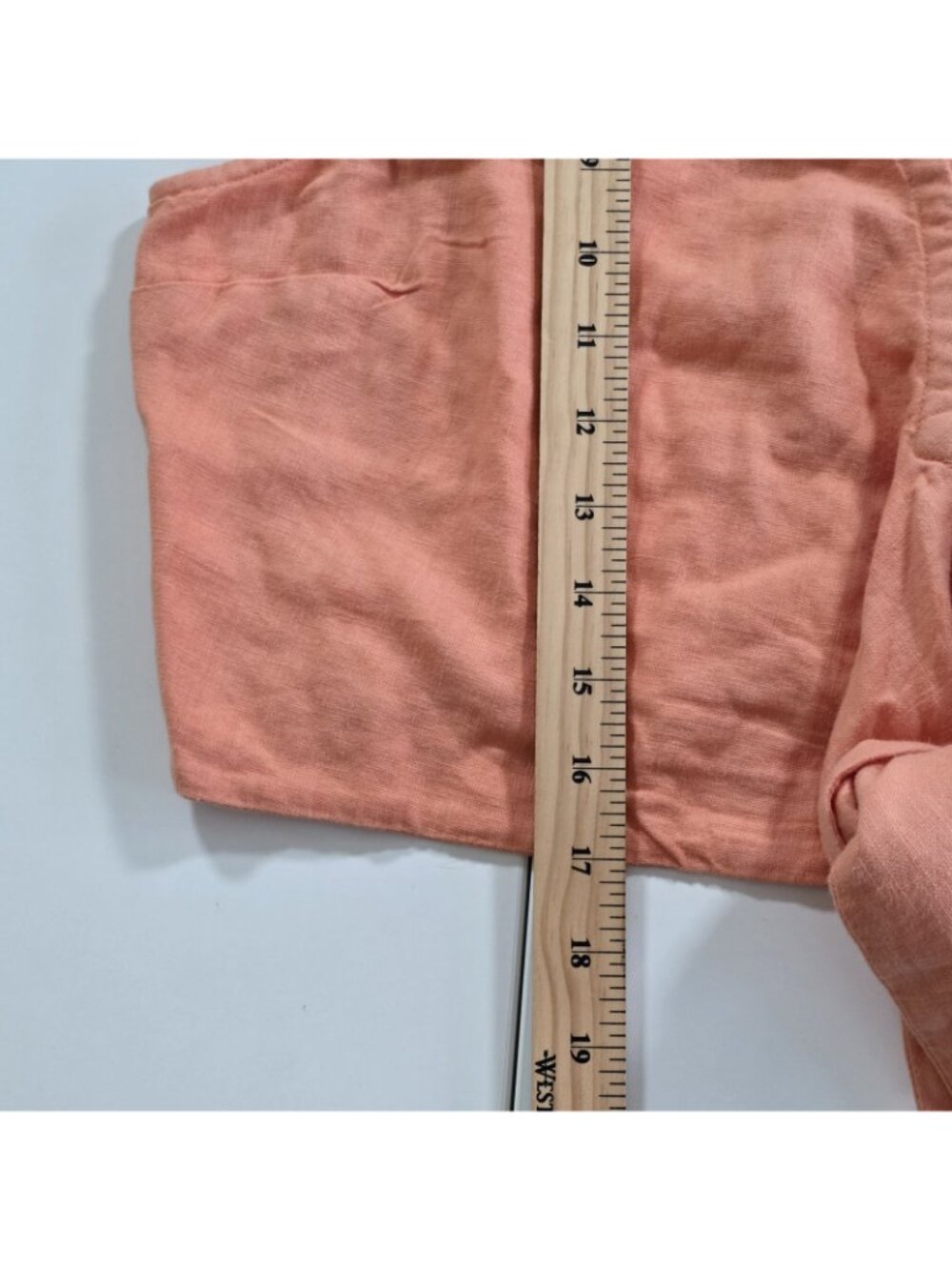 Abercrombie & Fitch Cropped Top Womens L Coral Tie Front Linen Blend Sleeveless - Picture 7 of 16